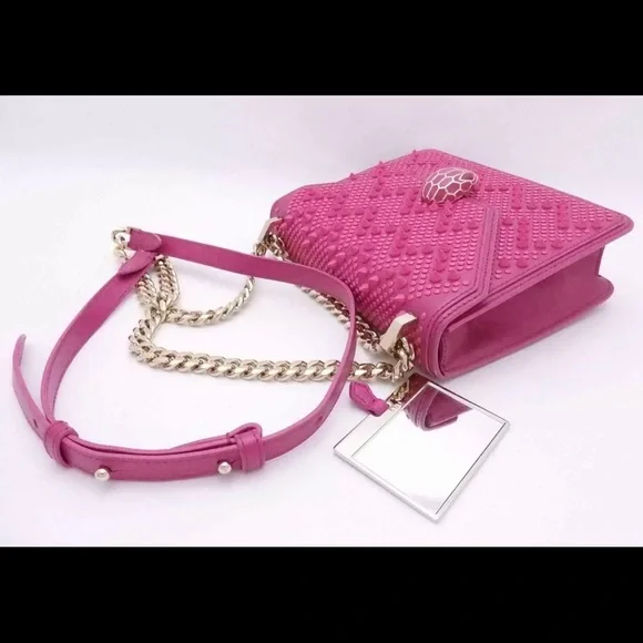 Auth BVLGARI Serpenti Chain Shoulder Bag Pink/Gold - Picture 6 of 12